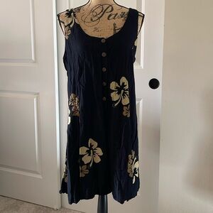 NaPua Collection Black/Taupe Hibiscus Dress. XL